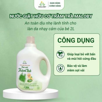 Nước giặt thảo dược cho bé tinh chất Tràm Trà Maloby - An toàn, lành tính cho làn da nhạy cảm